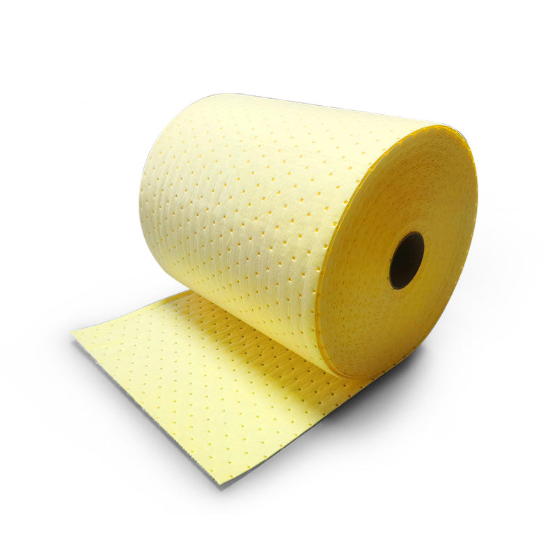 Ready to Ship Dimplied Yellow Color Chemical Hazardous Spill Absorbent Rolls