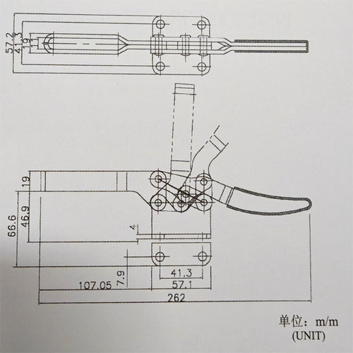 20235 370kg Holding Capacity Horizontal Hold Down Toggle Clamps