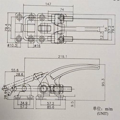40380 3450KG Pull Action Latch Type Toggle Clamps