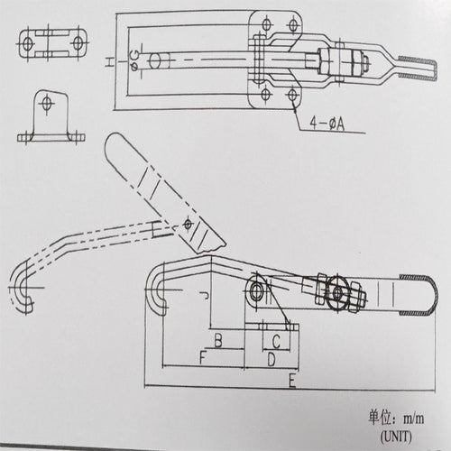 451 170KG Push Pull With Plunger Toggle Clamps