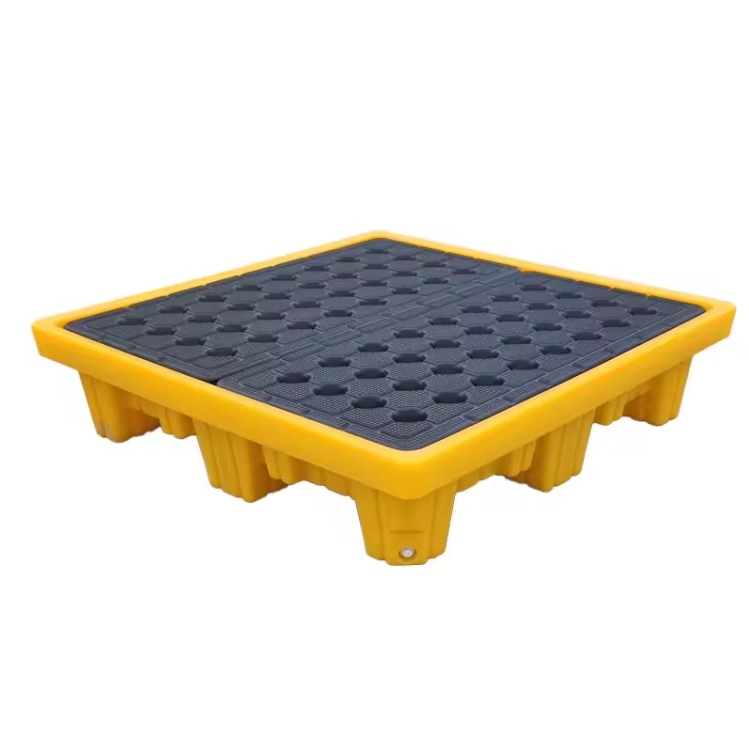 Factory Price Oil Chemical Spill Pallets IBC Ton Leakproof Tray 4 Drum Spill Pallet