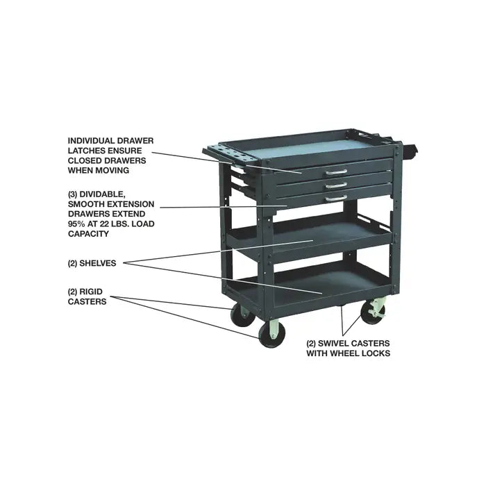 OTMT ME150 330 lbs. Total Load Capacity, 16" Length, 16" Width Stock Cart