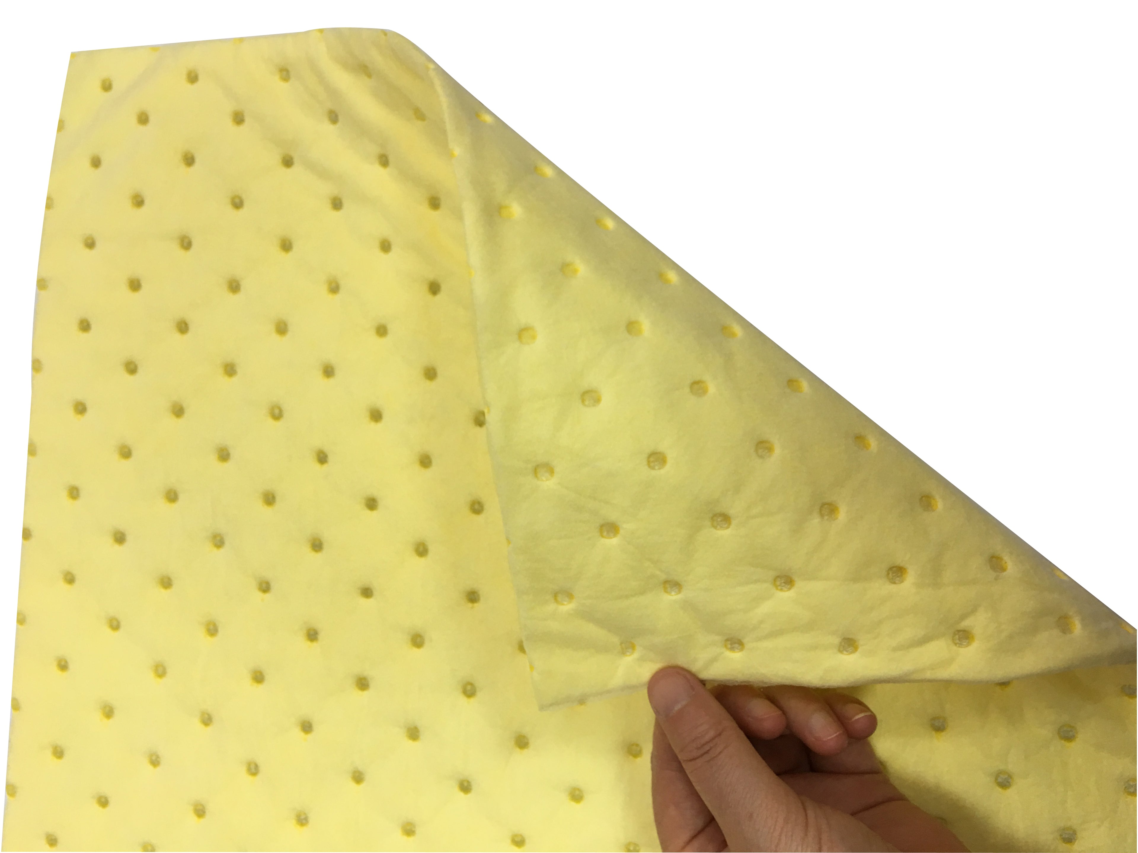 Dimpled Yellow Color Chemical Absorbent Spill Pads